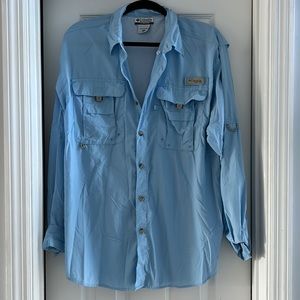 Columbia blue fishing button down